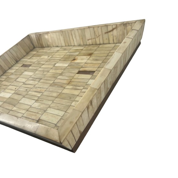 Pottery Barn Brown Bone Serving Display Tray EUC - Picture 7 of 11